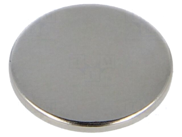 Magneet: vast; neodymium; 10N; Ø: 18mm; H: 1,5mm Magneet: vast; neodymium; 10N; Ø: 18mm; H: 1,5mm